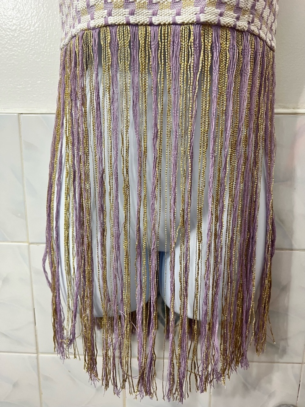 Women’s Handwoven Strapless Fringe Top S M L Western Cowgirl Festival Fairy - Picture 3 of 13